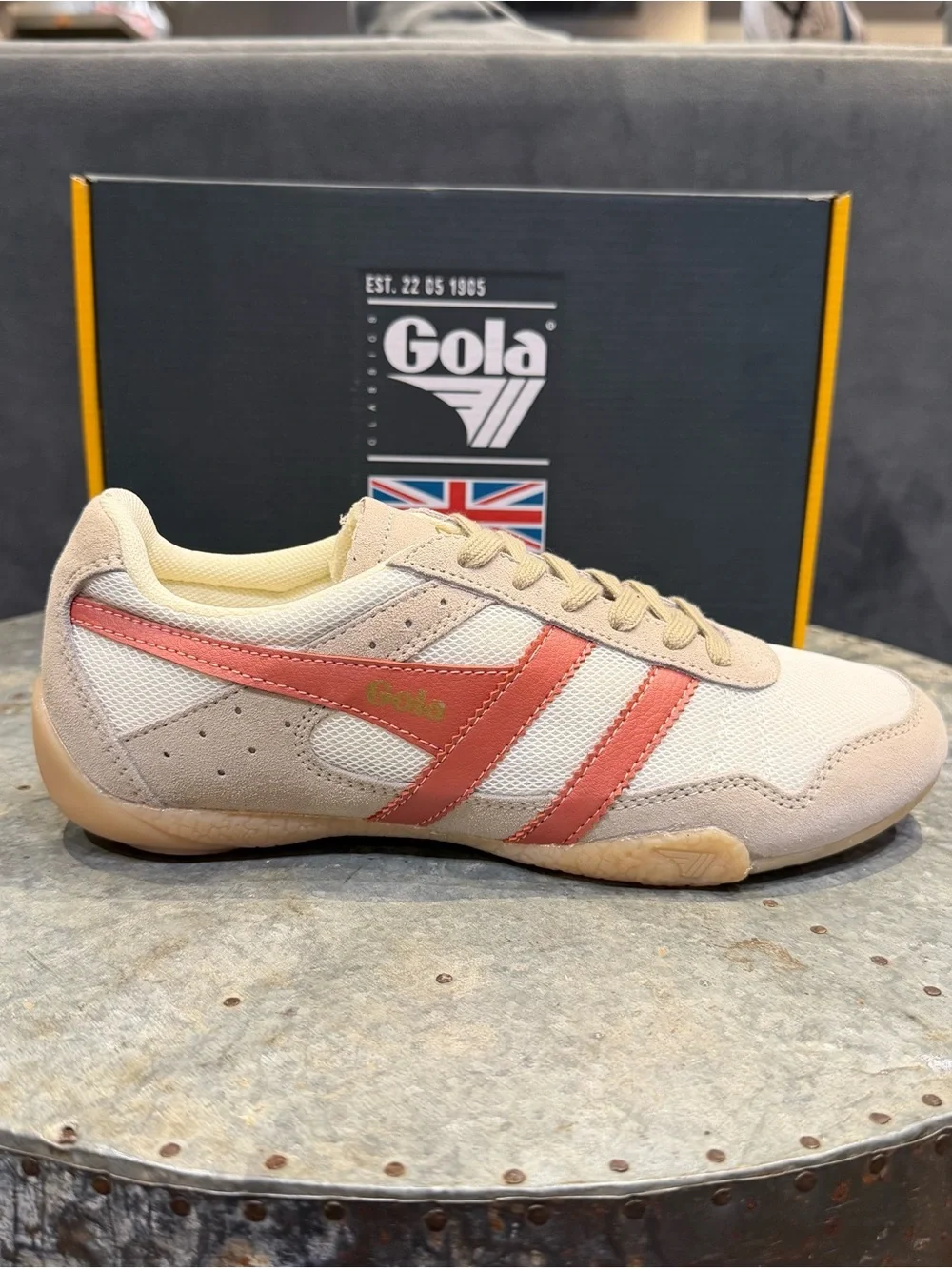 Gola Women's Cream Sneakers with Rust Accent Stripes